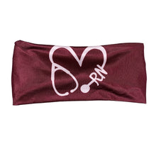 Load image into Gallery viewer, RN Nurse Heart Band-Cranberry

