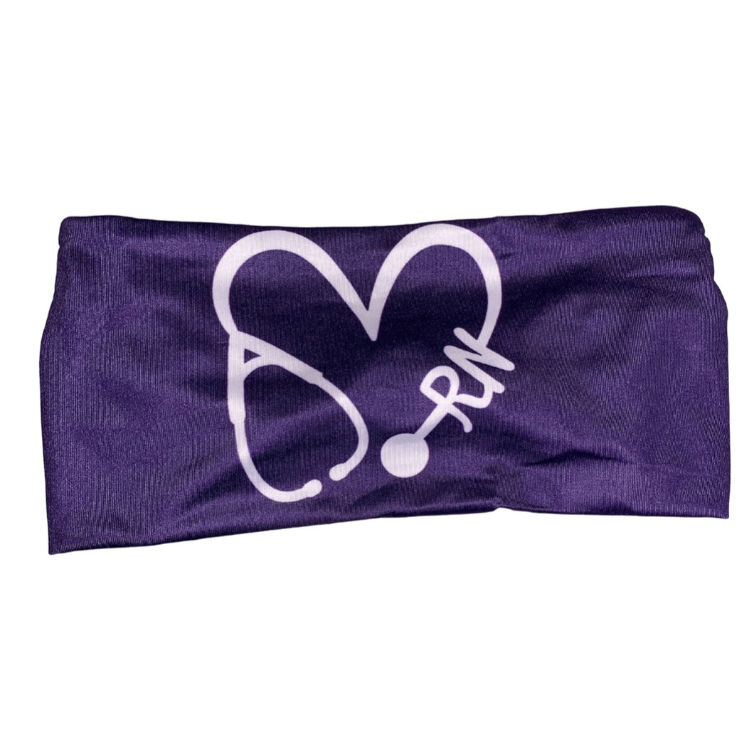 RN Nurse Heart Band-Grape