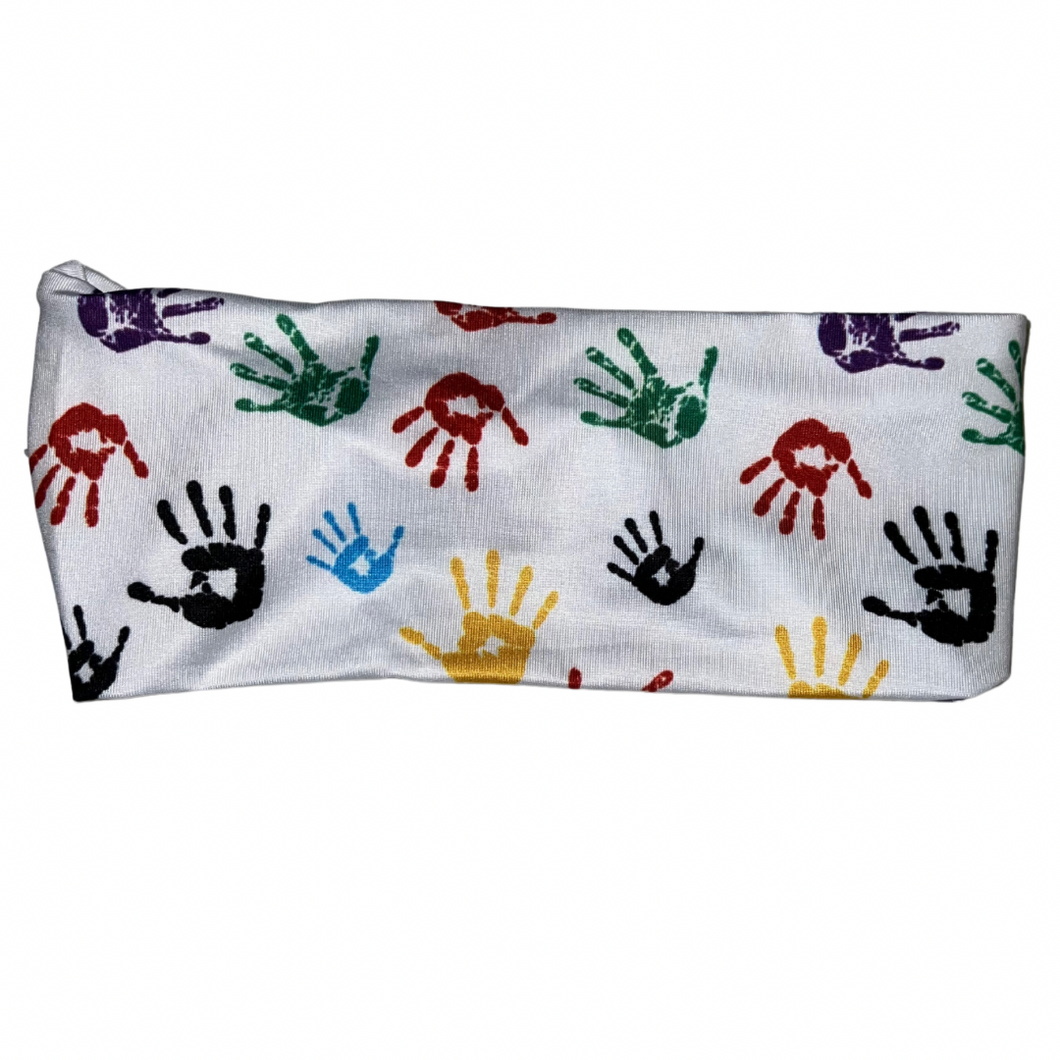 Colorful Hands Band, White (No buttons)